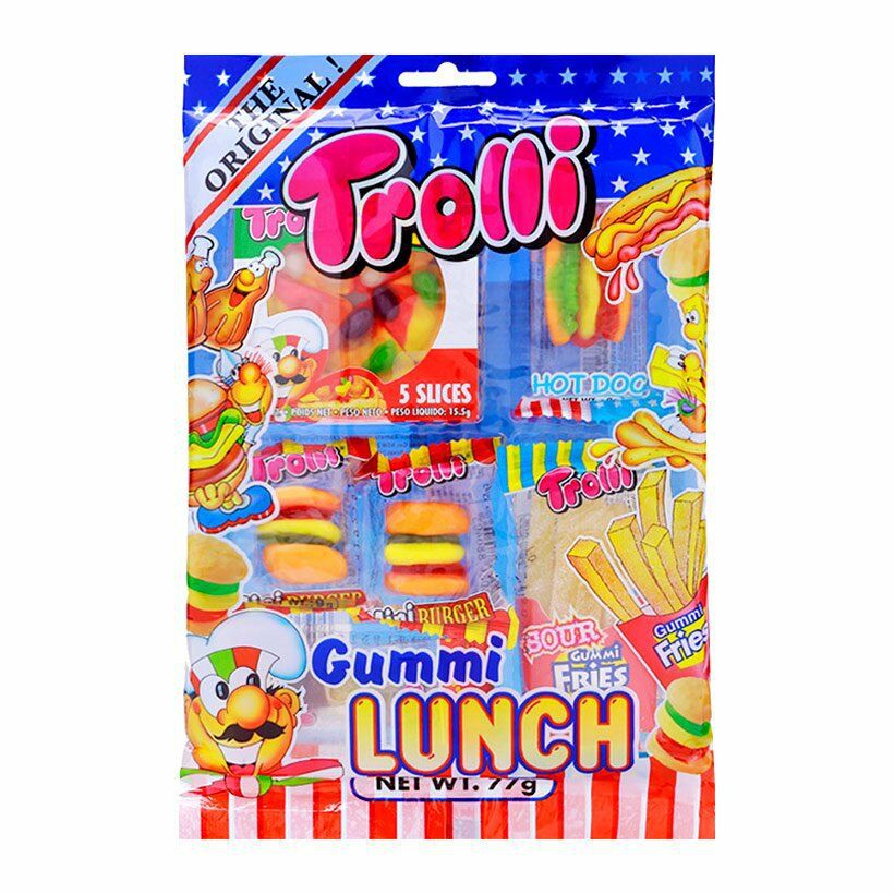 ( Bán sỉ ) Thùng 12 gói Kẹo dẻo Trolli Gummi Lunch 77gr