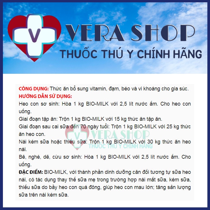 BIO MILK 1KG - Sữa cho heo con, heo nái, dê, nghé, bê, cừu