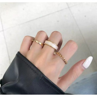 Set nhẫn Titan 3 món không han không gỉ , phong cách Hàn Quốc ( có ảnh thật)