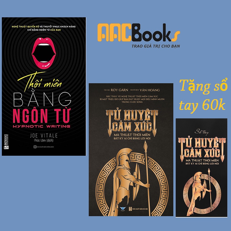 Sách - Bộ 2 cuốn Thôi miên bằng ngôn từ + Tử huyệt cảm xúc Tặng kèm sổ tay Tử huyệt