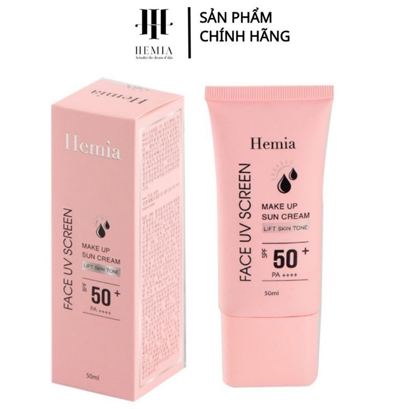 [BÁN SỈ CHUẨN AUTH 100%]Kem chống nắng Hemia nâng tông, dưỡng trắng da SPF 50++ Hàn quốc 50ml | BigBuy360 - bigbuy360.vn