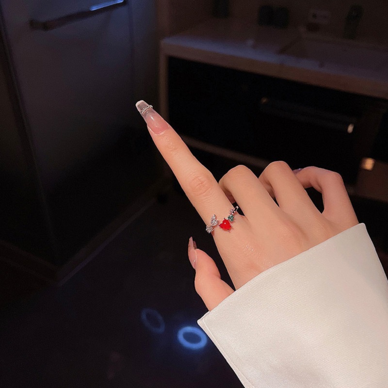 Nhẫn Hở Họa Tiết Hoa Đính Đá Zircon Phong Cách Hàn Quốc