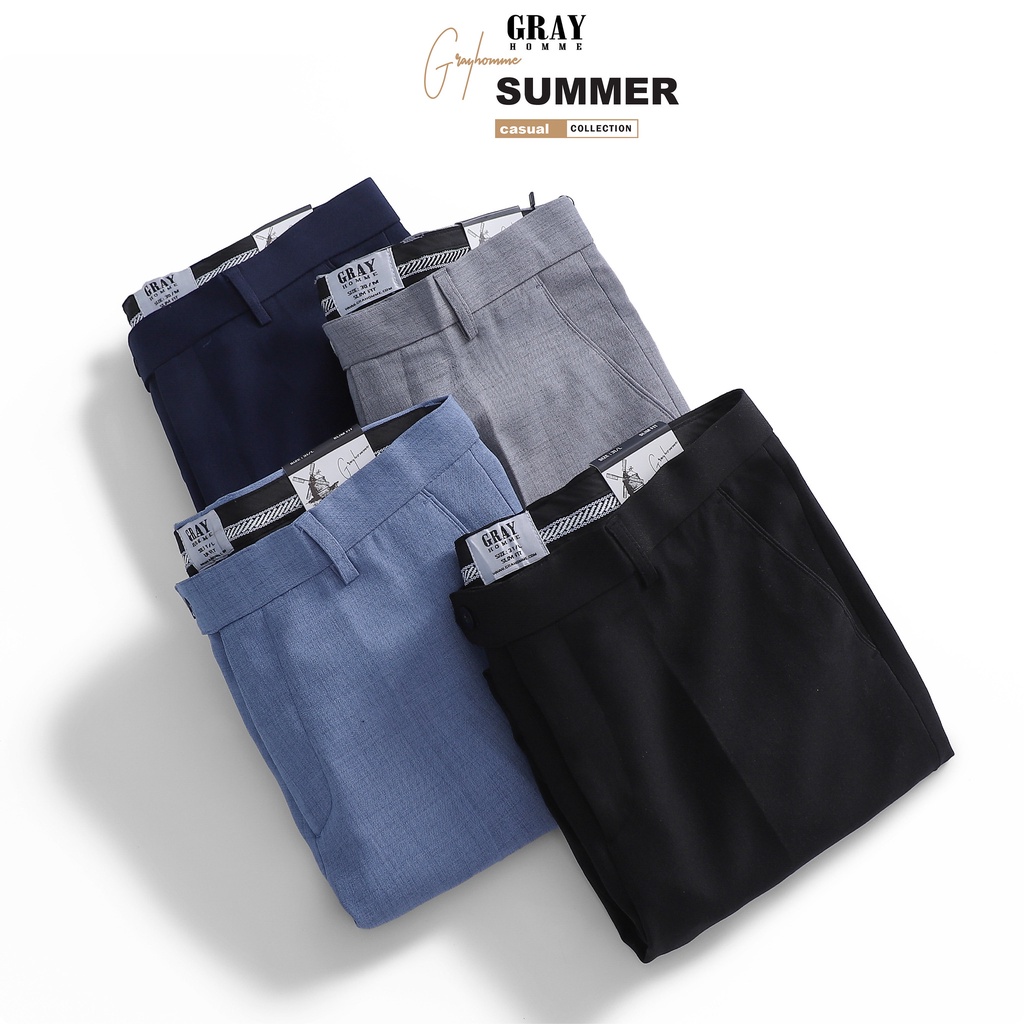 Quần Âu Nam Công Sở (4 màu) GRAYHOMME Dáng Ôm, Đứng Phom, Lịch Lãm, Co Giãn Nhẹ