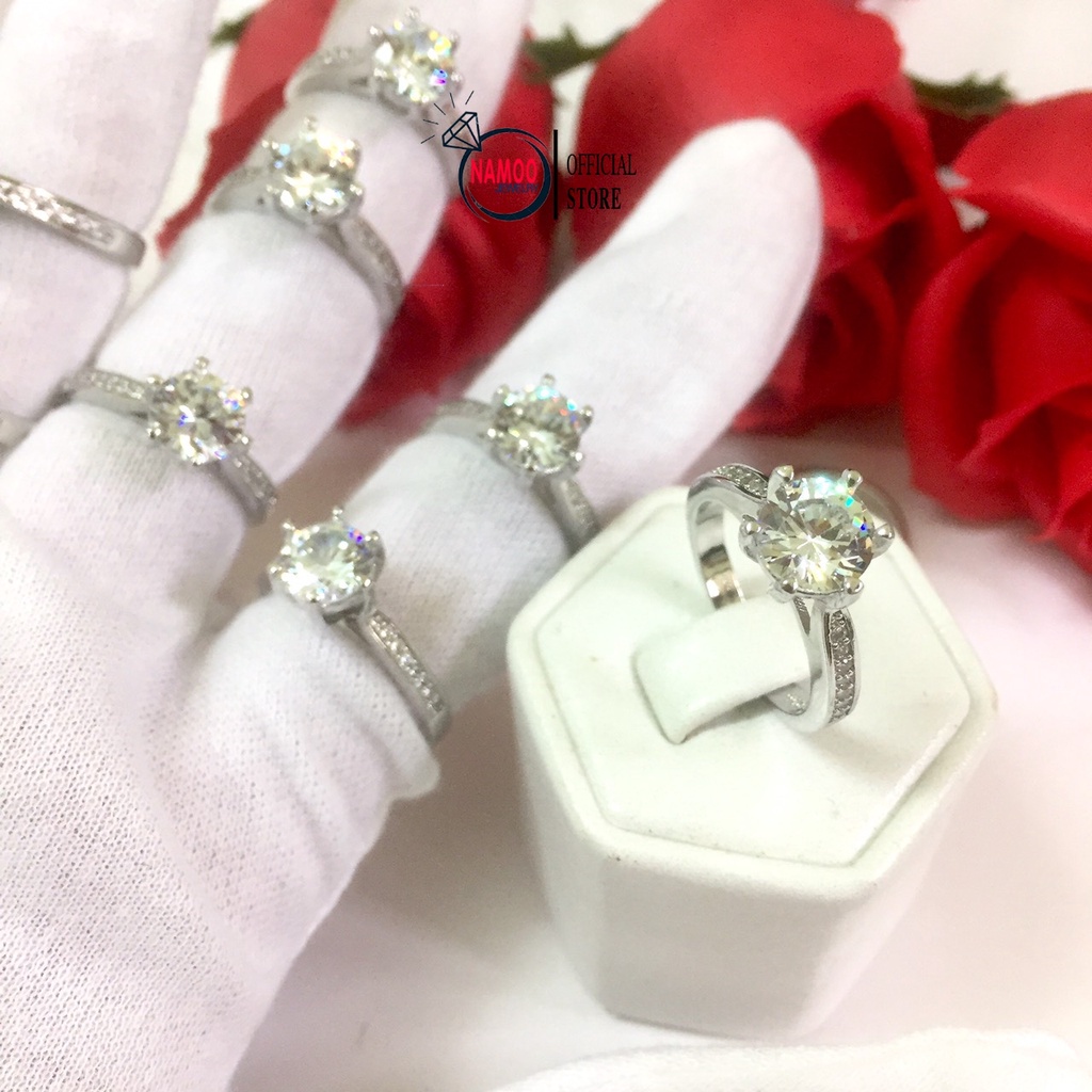 Nhẫn Nữ Đính Đá Mạ Bạc N027 Đeo Hàng Ngày không kiêng nước Namoo Jewelry