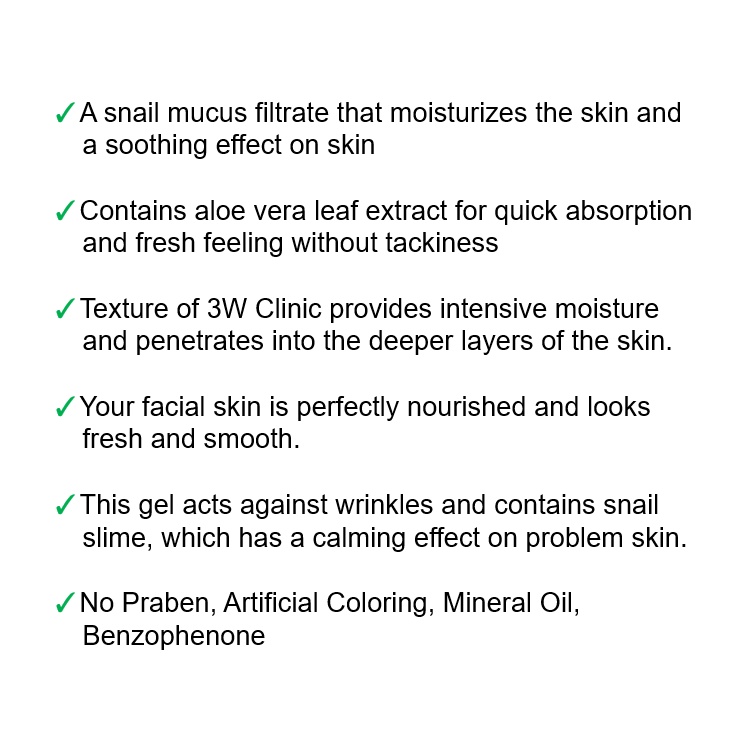 Gel Ốc Sên Làm Dịu Da 3W CLINIC 300ml