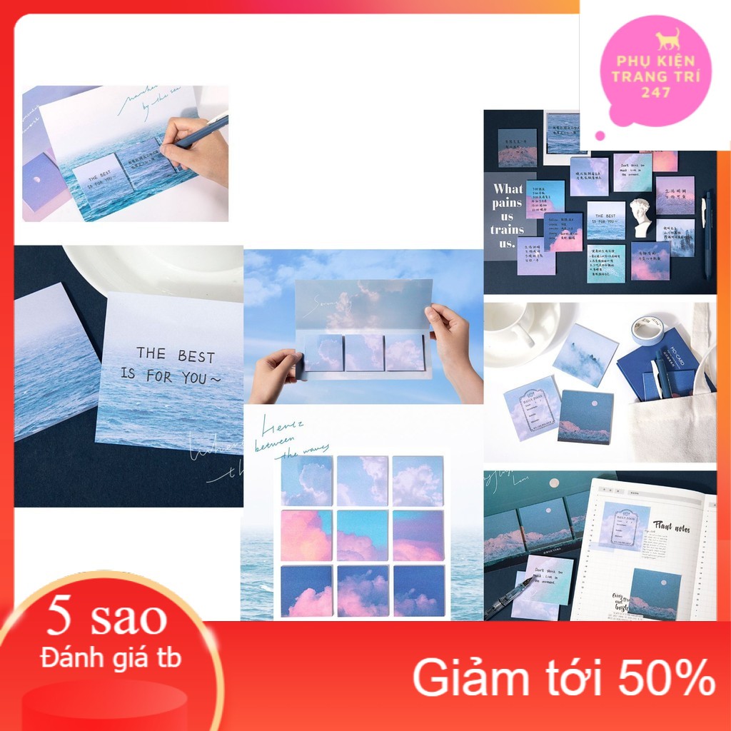 Giấy ghi chú đẹp, xinh xắn, chủ đề Mây, Trời và Biển - Phụ Kiện Trang Trí 247