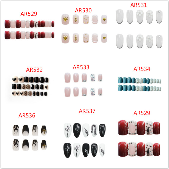 Bộ 24 Móng Tay Giả Với 8 Phong Cách Khác Nhau Cho Người Mới Bắt Đầu