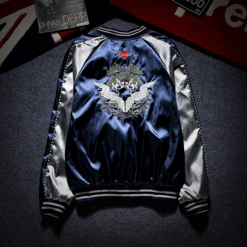 Áo Khoác Nhẹ Bomber Nam Nữ Khóa Kéo In Hình Hạc Trắng Kiểu Dáng Hàn Quốc Thanh Lịch AO KHOAC NAM 9000040 | BigBuy360 - bigbuy360.vn