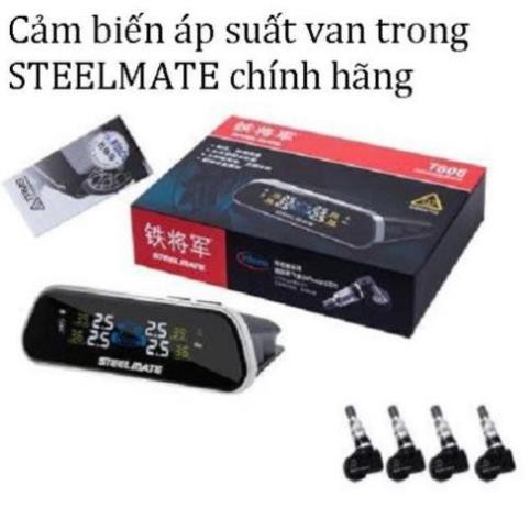 Siêu giảm giá Cảm biến áp suất lốp STEELMATE van gắn trong T606 chính hãng nguyên seal TPMS năng lượng mặt trời loại 1