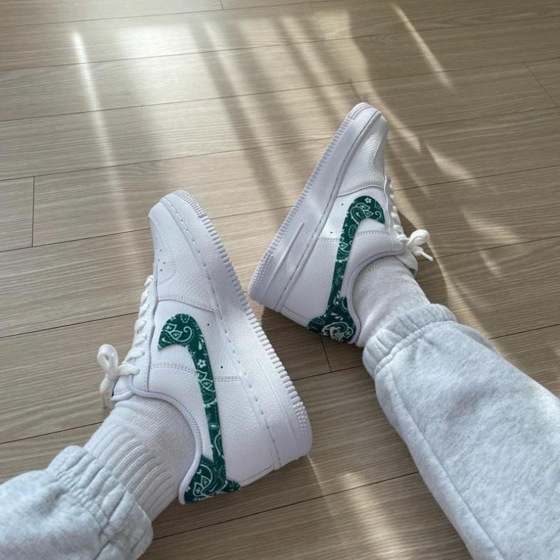 GIÀY AF1 LOW PAISLAY WHITE GREEN LAI AU