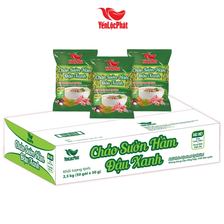 - Cháo Sườn Hầm Đậu Xanh Yến Lộc Phát - Ăn Liền – Gói 50gr