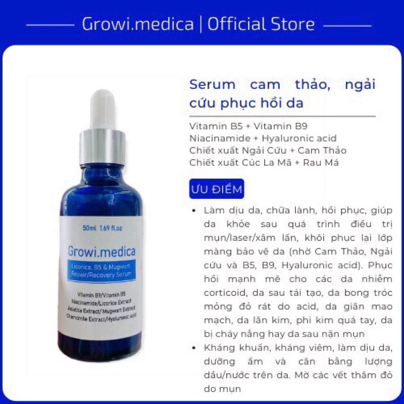 Serum phục hồi da B5, Ngải cứu và Cam Thảo 30ml