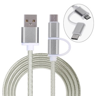 Cáp Sạc Usb 2.0 Đầu Cắm Sang Usb 3.1 Type C & Micro Usb 2 Trong 1