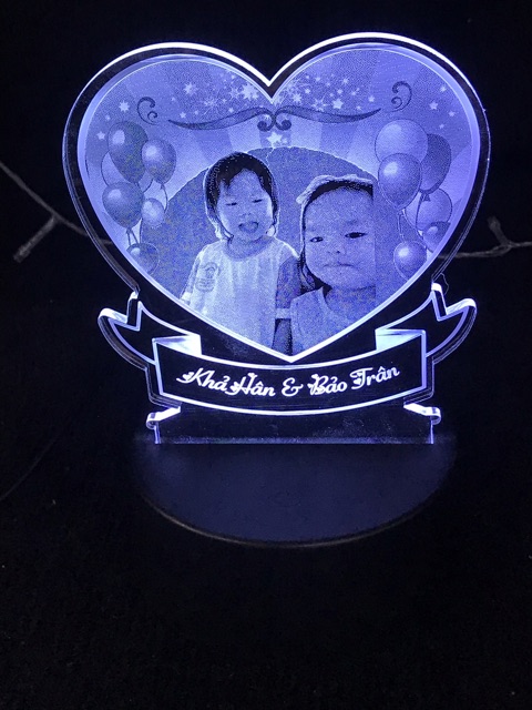 Khung Đèn Ngủ Led 3D, Khung trang trí ~hình ảnh theo yêu cầu -mã TIMTRON ( không kèm đế )