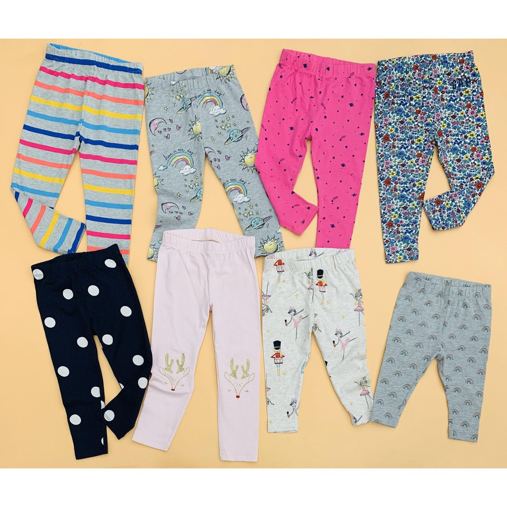 Sỉ Combo 10 Quần legging bé gái Baby Gap, size 0/3M - 5T. Việt Nam xuất xịn