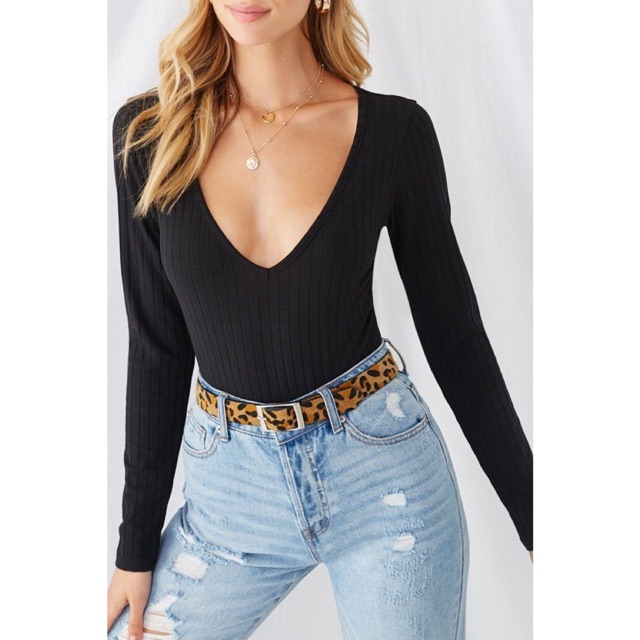 Bodysuit tay dài cổ tim | BigBuy360 - bigbuy360.vn