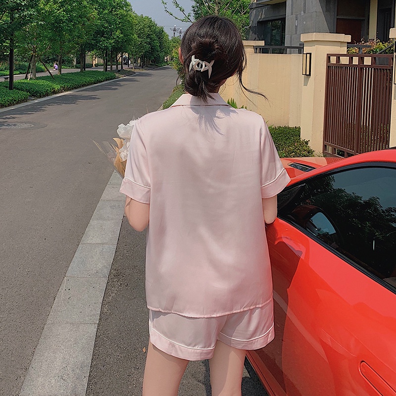 Bộ Đồ Ngủ Pijama Lụa Pháp Hàng Thiết Kế Cao Cấp Chất Lụa Mềm Mịn Thoáng Mát minwear