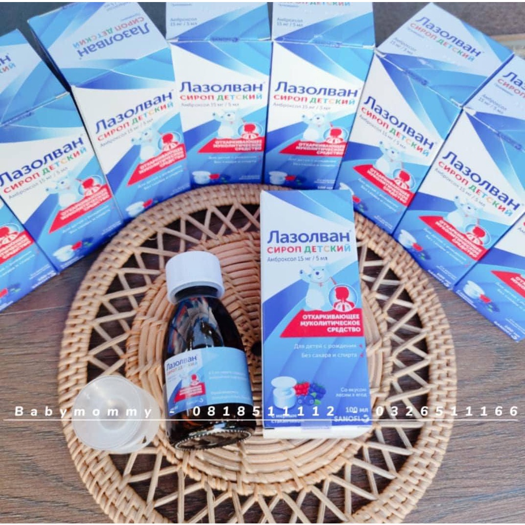 Siro ho và tiêu đờm Lazolvan 100ml của Nga