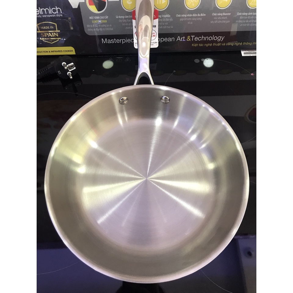 Chảo inox 304 đáy liền nguyên khối Elmich trimax size 20,24,26,28cm