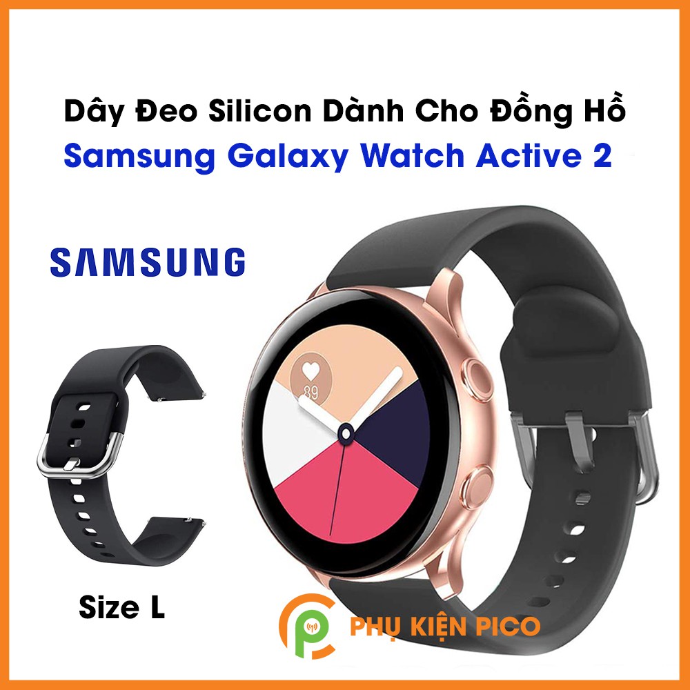 Dây silicon đồng hồ Samsung Galaxy Watch Active 2 bản 20mm màu đen size L