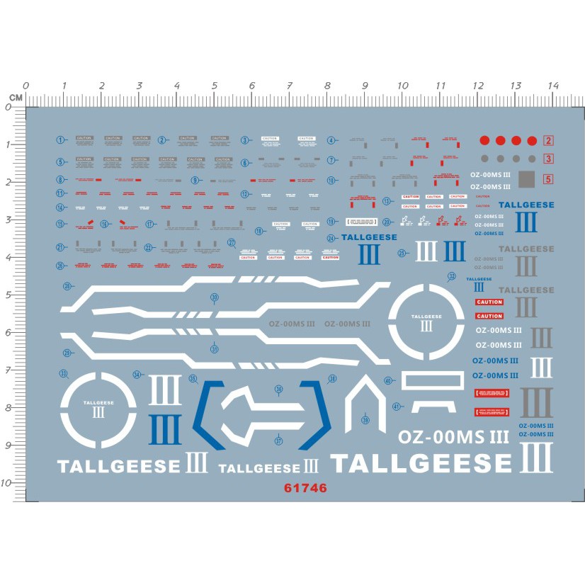 Decal nước MG 1/100 Tallgeese 3