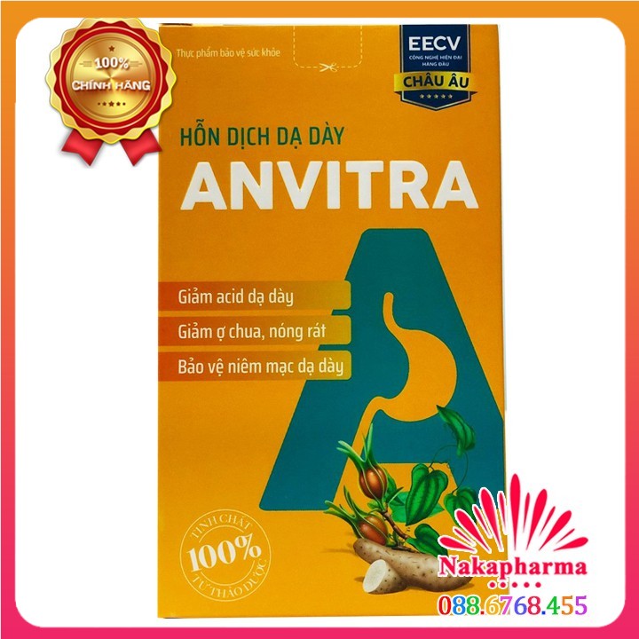 Hỗn dịch dạ dày ANVITRA – Giảm trào ngược thực quản, giảm tiết acid dạ dày gây đầy hơi chướng bụng, ợ chua ợ nóng