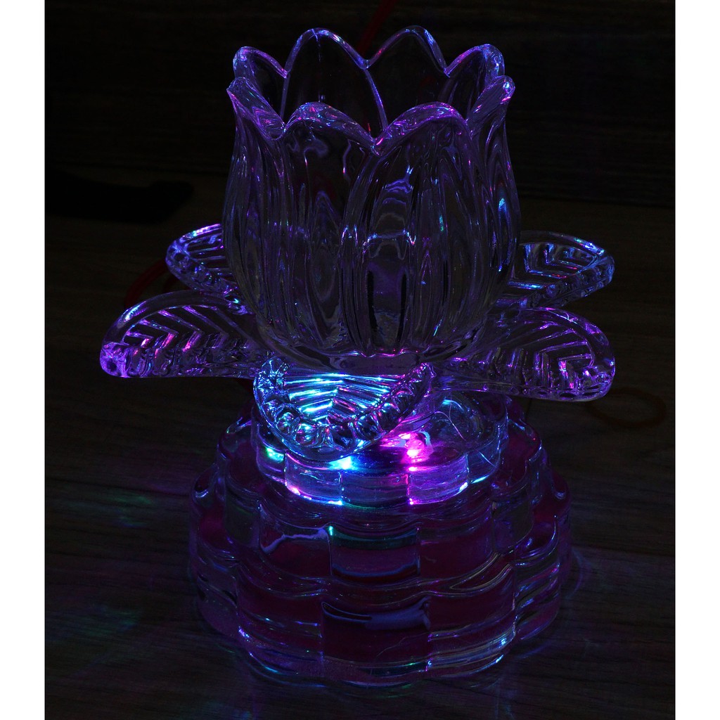 Đèn Hoa Thủy Tinh có Led đổi màu (F20)