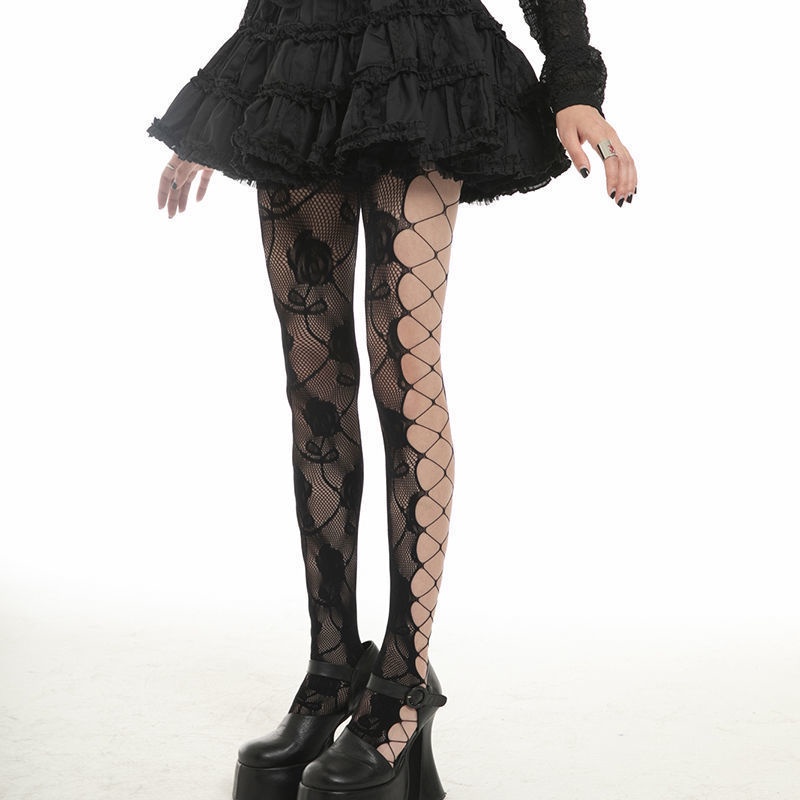 Sexy Hot Stockings Girl Jk Long High Tube Over The Knee Socks Female Black Silk Garter Socks Ripped Pantyhose Fishnet Socks Tide Summer