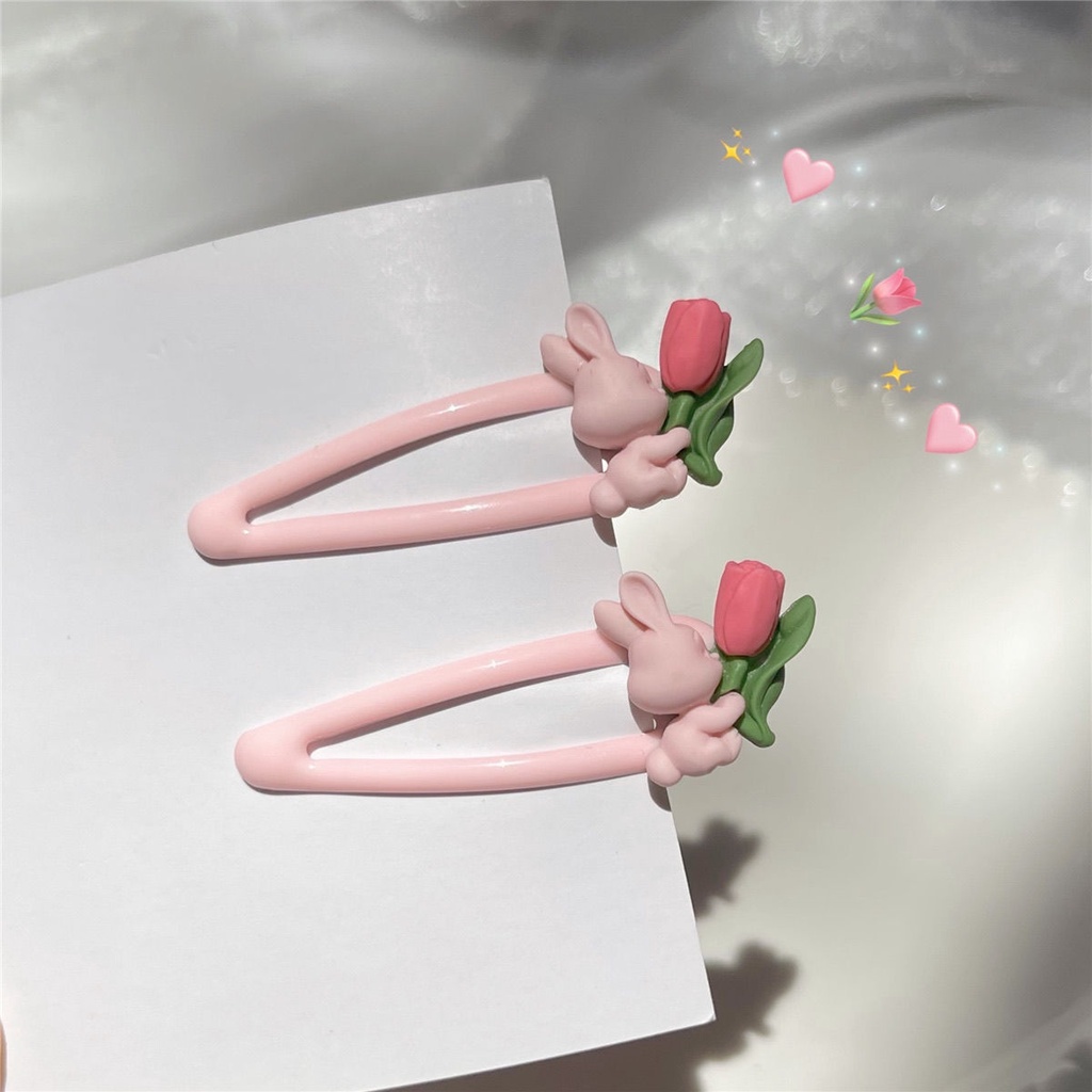 Kẹp tóc mái hoa tulip siêu cute ximely, kẹp tóc hoa hàn quốc