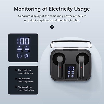 TOPK T20 TWS Bluetooth Tai Nghe Chụp Tai Bluetooth 5.0 Tai Nghe Không Dây Thể Thao Chống Thấm Nước
