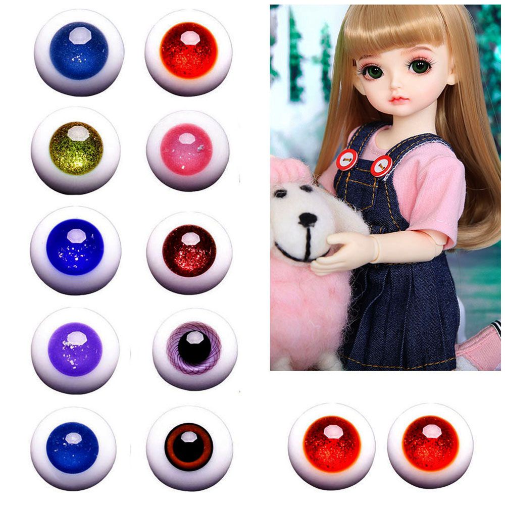 Mắt giả bằng thủy tinh 8mm /10mm màu đen / xanh dương chất lượng cao dùng làm mắt búp bê DIY
