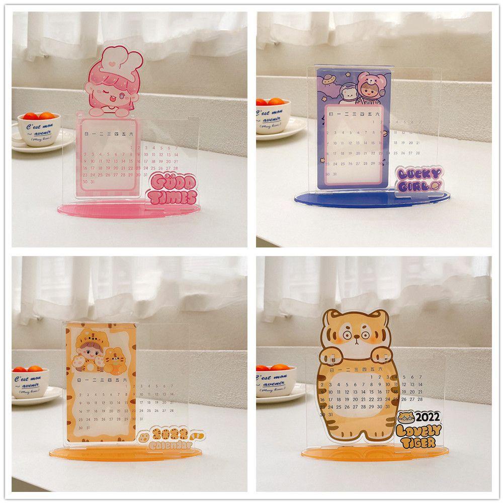 DORAW Lịch Để Bàn In Hoạt Hình Năm Con Hổ Có Đèn
