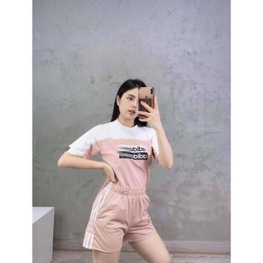 Áo Thể Thao Nam Nữ [Tee Shirt] Lin Color Block Pink Hồng Phối Vai Trắng [ĐỒ TẬP GYM]