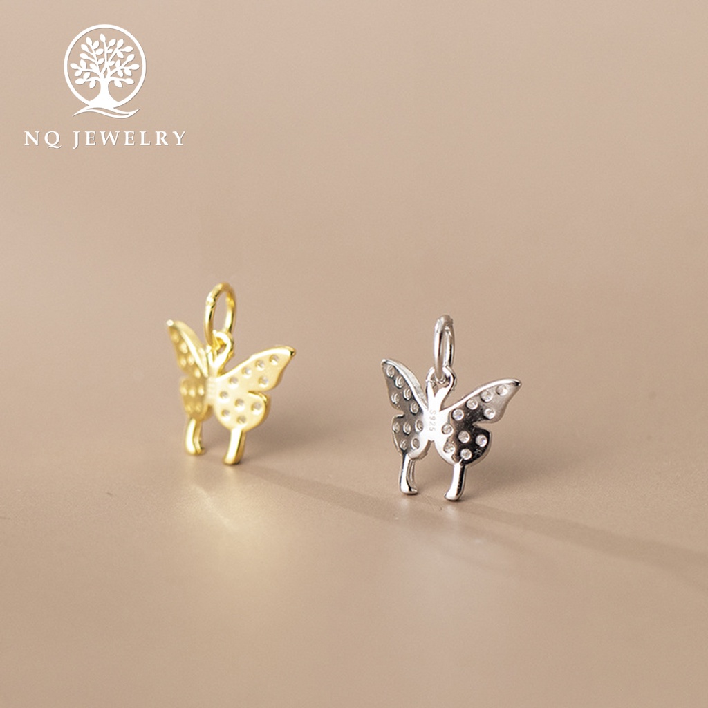 Charm bạc treo hình con bướm đính đá - NQ Jewelry