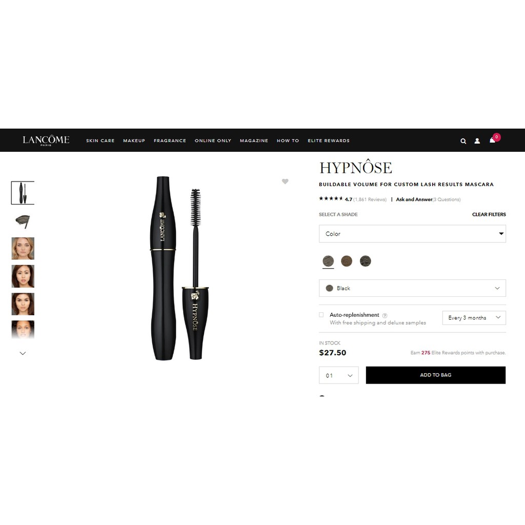 Mascara hãng Lancome Hypnose fullsize 6.2ml không hộp