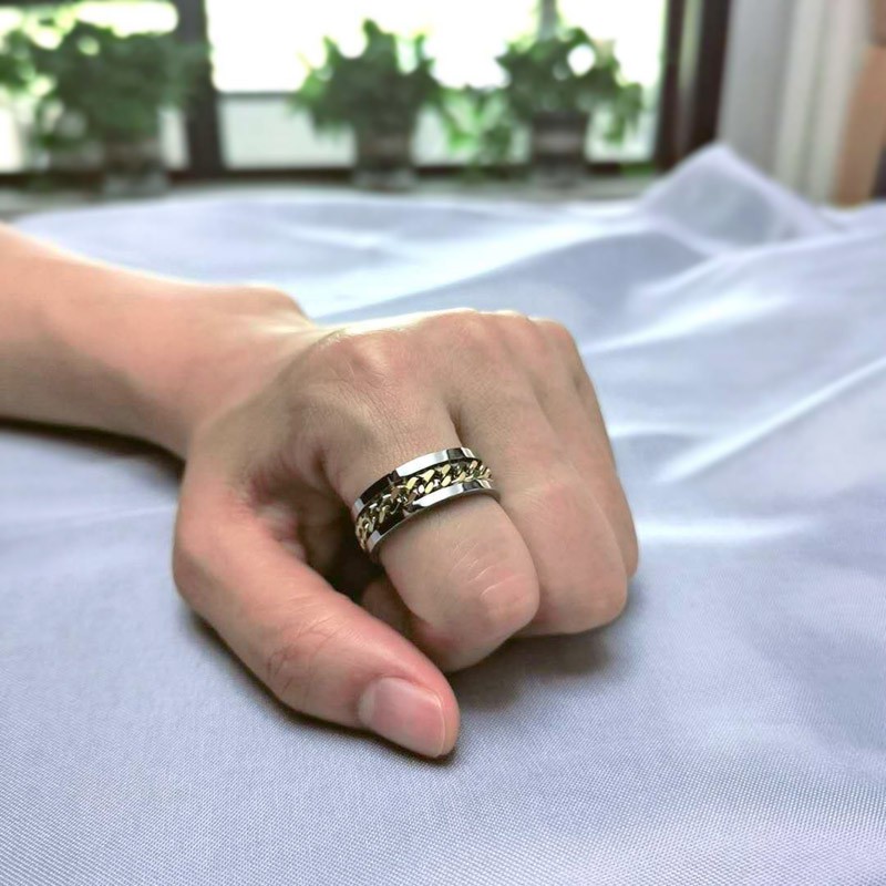 Nhẫn Thép Titan Kiểu Dáng Đơn Giản Hợp Thời Trang