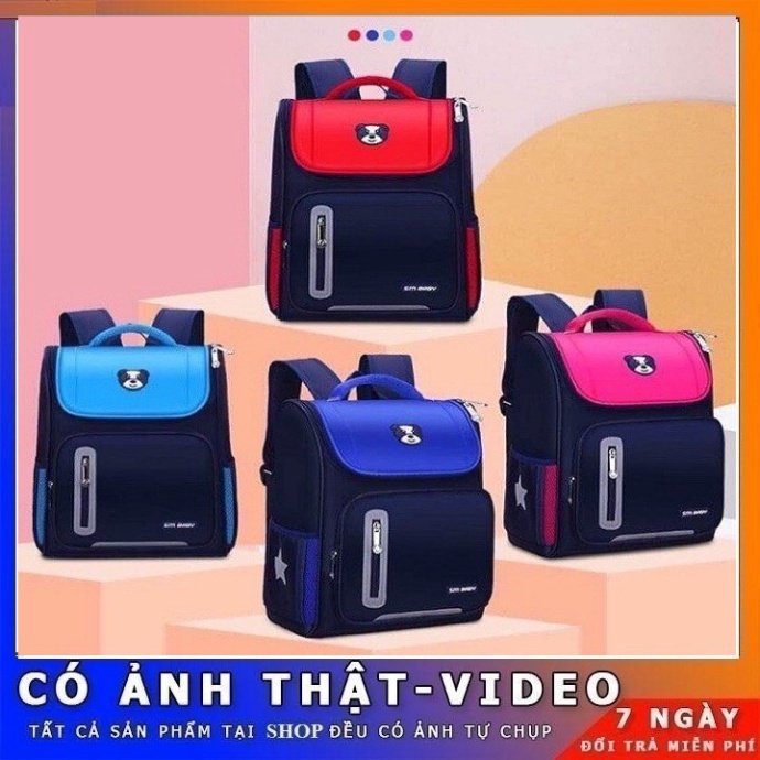 Balo Chống Gù Cho Bé ❤️ 𝐅𝐑𝐄𝐄 𝐒𝐇𝐈𝐏❤️ Balo Gấu Trẻ Em Cấp 1 SM BABY Chống Gù - Có Phản Quang - Chống Thấm - BH 12