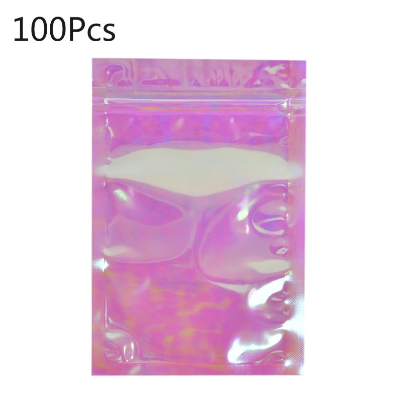 ✿ Set 100 Túi Đựng Muối Tắm / Mỹ Phẩm Có Khóa Zip Màu Hồng Trong Suốt Dày Dặn Có Thể Tái Sử Dụng
