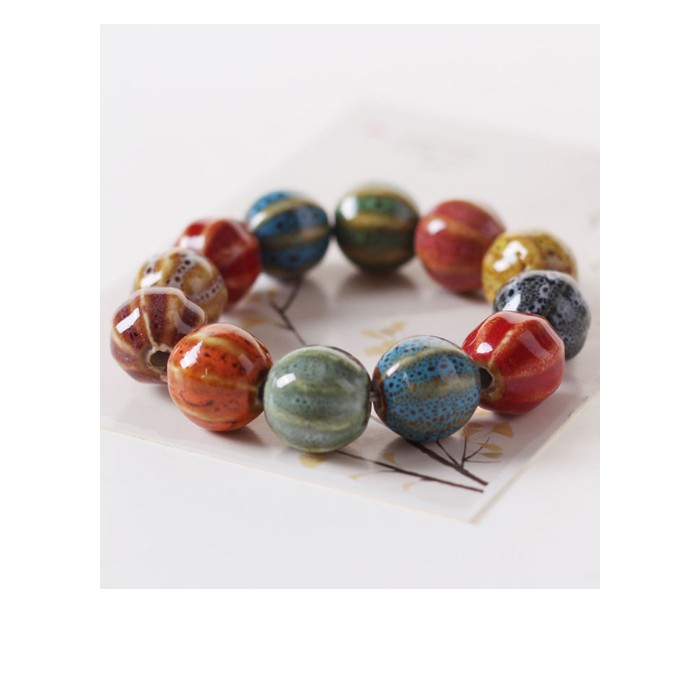 Vòng tay gốm dưa hấu to thời trang phong cách trẻ VGOM10