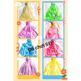 combo 5 đầm búp bê tặng 5 đôi giầy