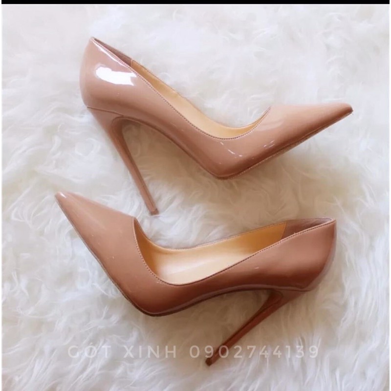 Giày cao gót mũi nhọn đế đỏ cao cấp 3 màu 9p và 11p