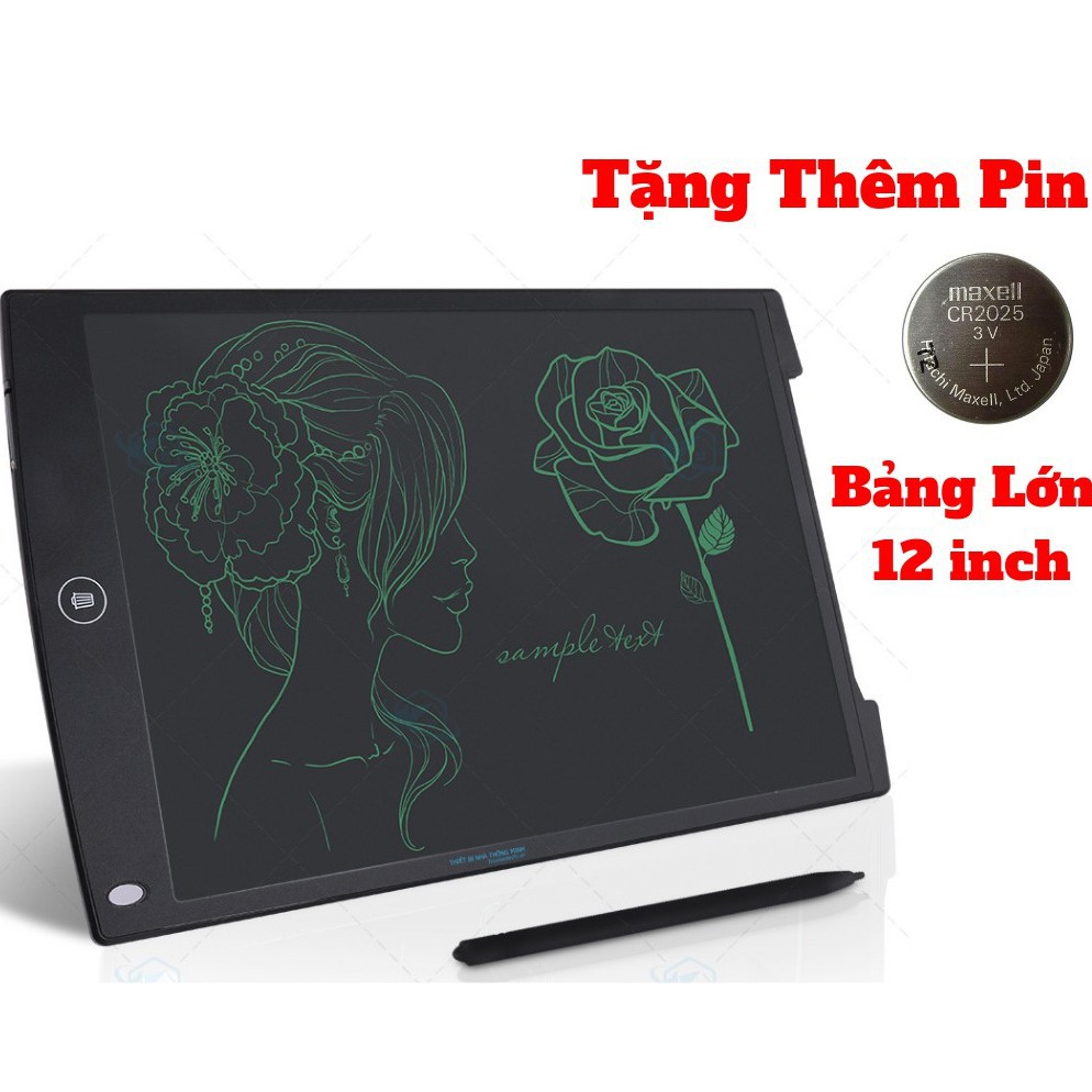 Bảng vẽ viết tự xóa LCD 12 Inch xóa với 1 nút bấm, công nghệ tiên tiến nhất Chuẩn