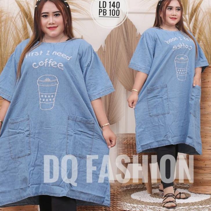 Đầm Jean JUMBO Gdk2 Rộng 140 ALEXA Ngực Mờ Rửa // Siêu JUMBO S 735x