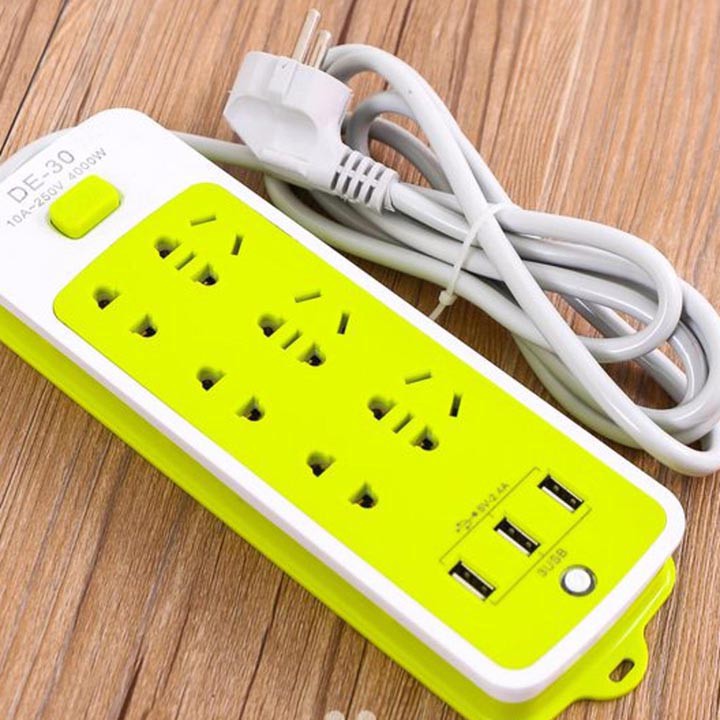 (HÀNG TỐT) - Ổ CẮM ĐIỆN 6 LỖ SẠC NHANH KÈM 3 LỖ SẠC USB- NẠP ĐIỆN CẤP TỐC CHO MỌI THIẾT BỊ CHỐNG GIẬT TIẾT KIỆM ĐIỆN