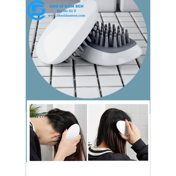 Lược gội đầu massage, lược gội đầu bằng silicon, dụng cụ massage đầu khi tắm siêu tiện dụng G338-Luocgoidau-CC