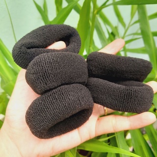 Túi 5 thun cột tóc màu đen giản nhiều (bản 2.5-3cm)