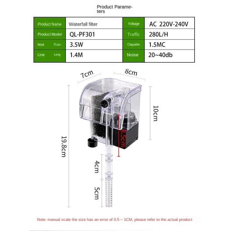 Máy Lọc Nước Bể Cá Có Phích Cắm Tiện Dụng
