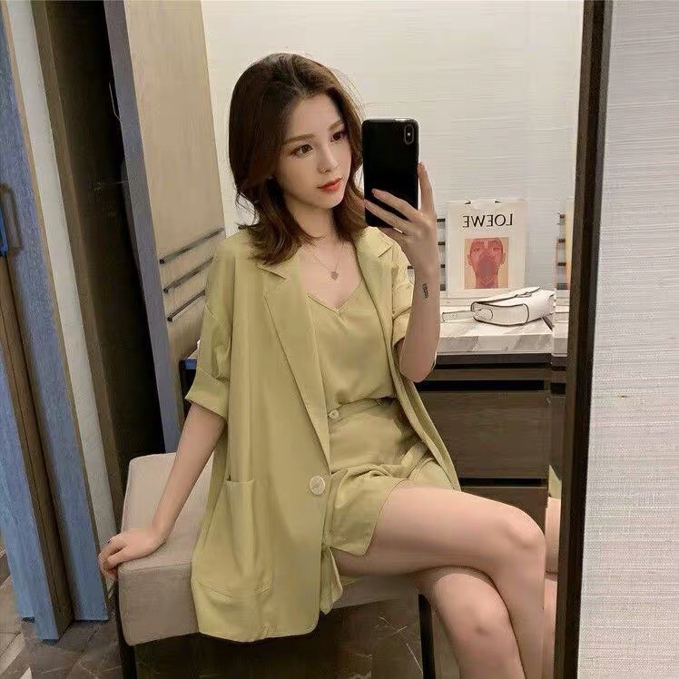 Sét Vest  3 món KÈM HÌNH THẬT  gồm ÁO VEST + ÁO DÂY + QUẦN SORT - Thời Trang VADA - (SET 07)