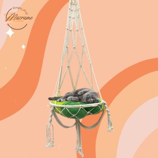 Ảnh thật- Võng treo macrame cho mèo nằm phong cách hoàng gia, quý tộc😽Bongxu_shop