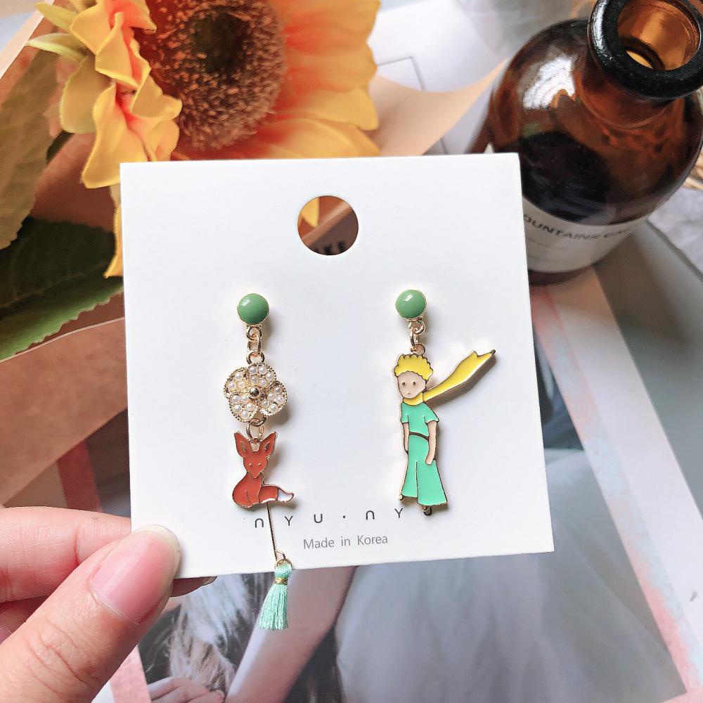 FORBETTER Bông Tai Hình Hoa Hồng Hoạt Hình Đơn Giản Cho Nữ